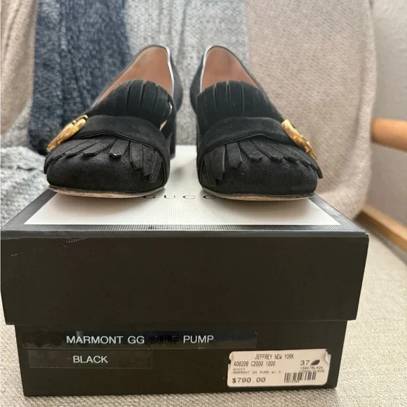Gucci GG Marmont fringe loafers pump 7 - Picture 7 of 9